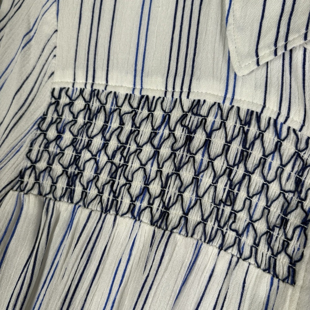 SHYANNE Striped Blouse Women's Size Small Blue Button-Up Countrycore Western Top - Picture 4 of 9